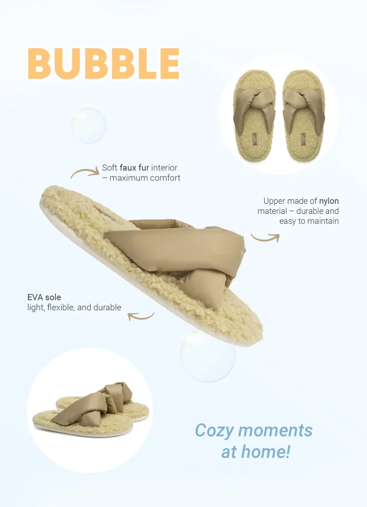 Home slippers BUBBLE, Gin Green