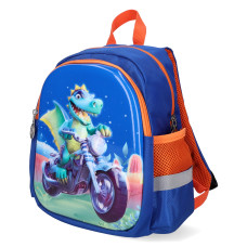 Rucsac copii TIKO, Albastru/Orange, Dino