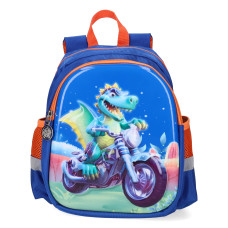 Rucsac copii TIKO, Albastru/Orange, Dino