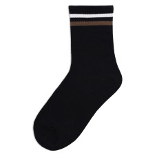 Șosete sport unisex lungi A-001, Negru/Dungi