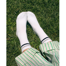 Șosete sport unisex lungi A-001, Alb/Dungi