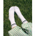 Șosete sport unisex lungi A-001, Alb Dungi