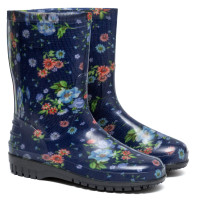 Cizme de cauciuc Scurte COLOR pentru Femei, Macies pe albastru Cizme de cauciuc Scurte COLOR pentru Femei, Macies pe albastru