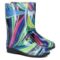 Женские Резиновые Сапоги Короткие с принтом, Curcubeu