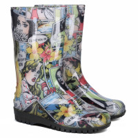 Женские Резиновые Сапоги Короткие с принтом, Comics Женские Резиновые Сапоги Короткие с принтом, Comics