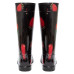 Women's High Wellies with print, Strawberries on black