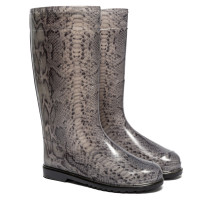 Women's High Wellies with print, Silver Pythonprint